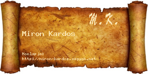 Miron Kardos névjegykártya